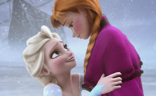 Anna y Elsa, felices y juntas de nuevo.