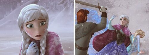 Anna protege a Elsa.