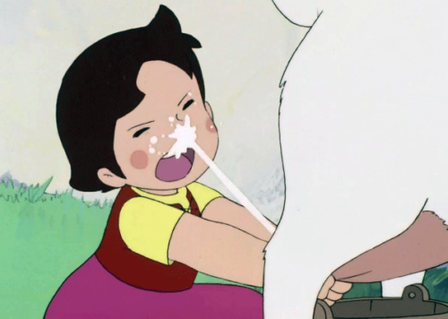 Heidi ordeñando una cabra