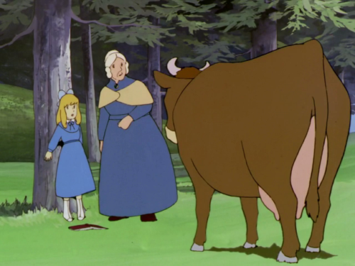 Una vaca asusta a Clara y su abuela.